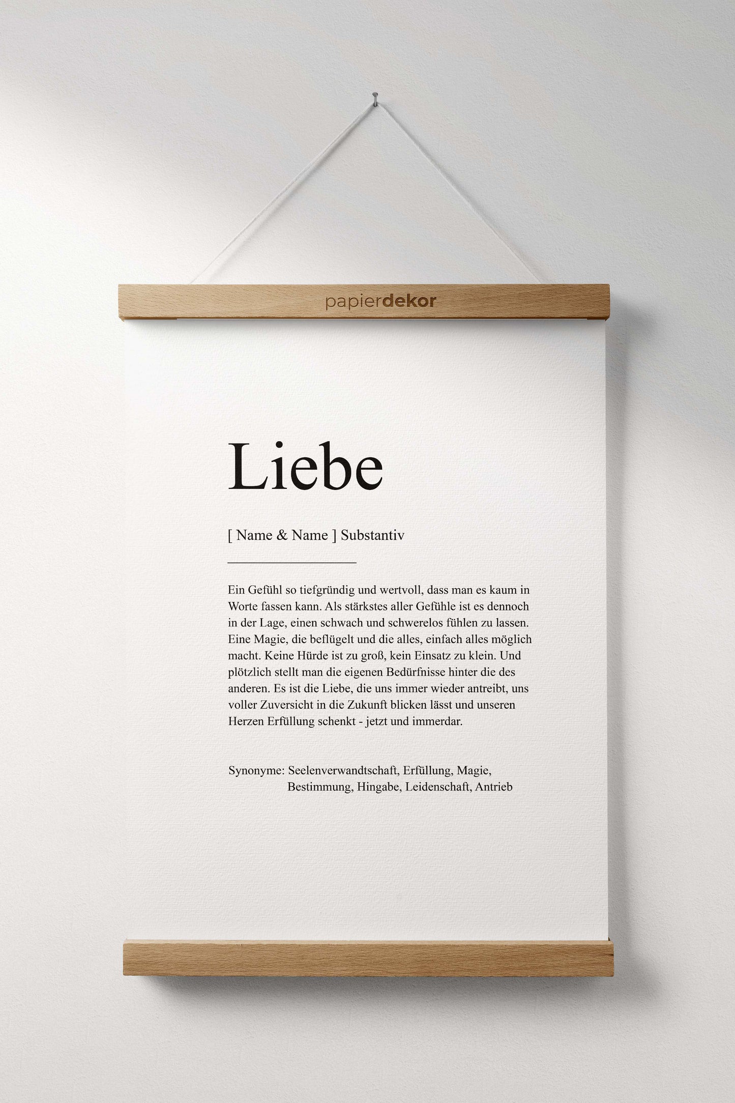 Definition Liebe personalisierbar | Druckvorlage