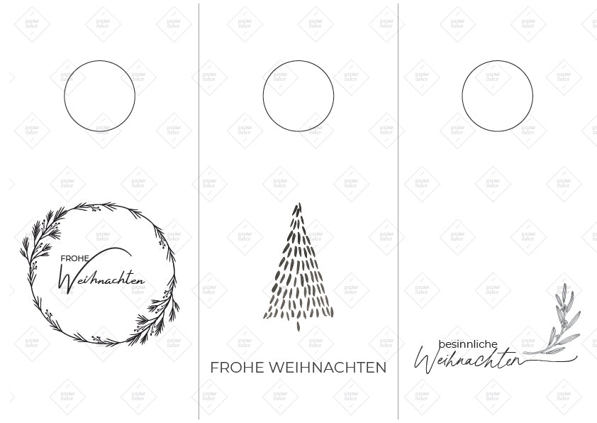 Flaschen-Banderole Frohe Weihnachten | Druckvorlage