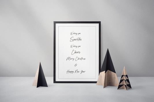 Poster Merry Christmas & Happy New Year | Druckvorlage
